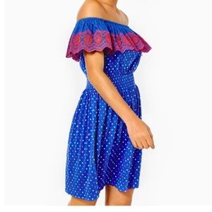 Lilly Pulitzer Kalama off-the-shoulder smocked dress
